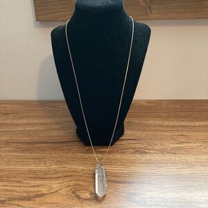 5/$15 Simple Hazy-Clear Crystal Pendant Necklace